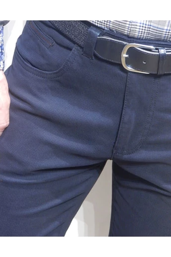 Sötétkék aprókockás pamut nadrág